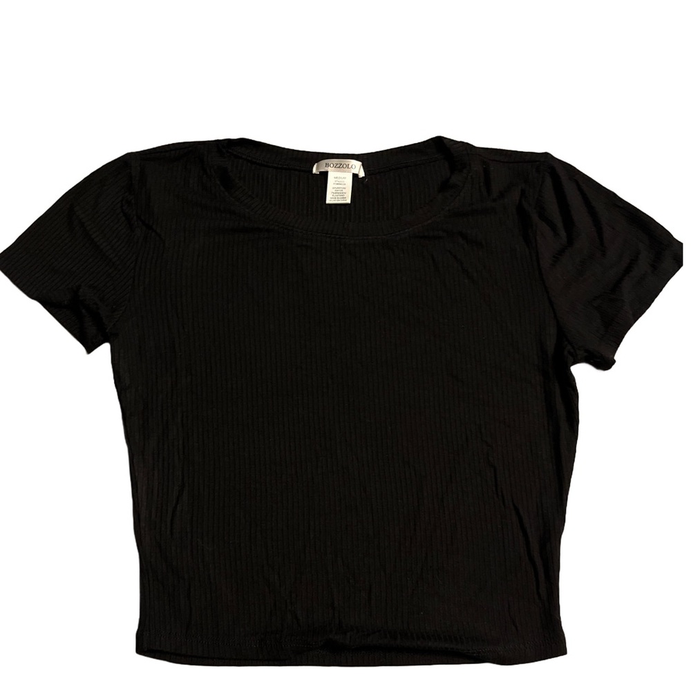 Women's Black Ribbed Top